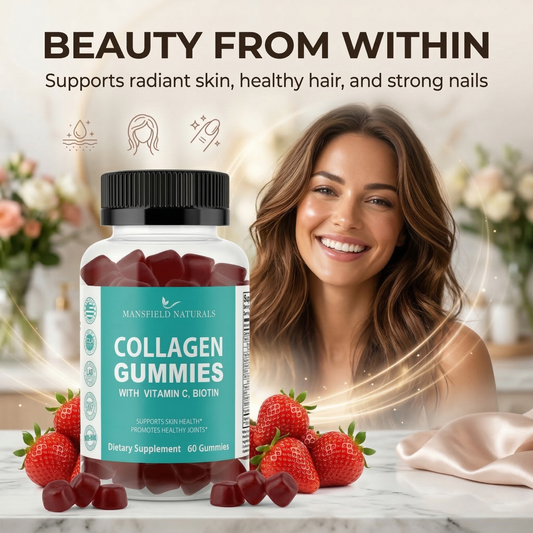 Collagen Gummies – Skin, Hair, Nail & Joint Support – Hydrolyzed Collagen Type I & III – Biotin + Vitamin C – 60 Gummies – Non-GMO, Gluten-Free – Pack of 1