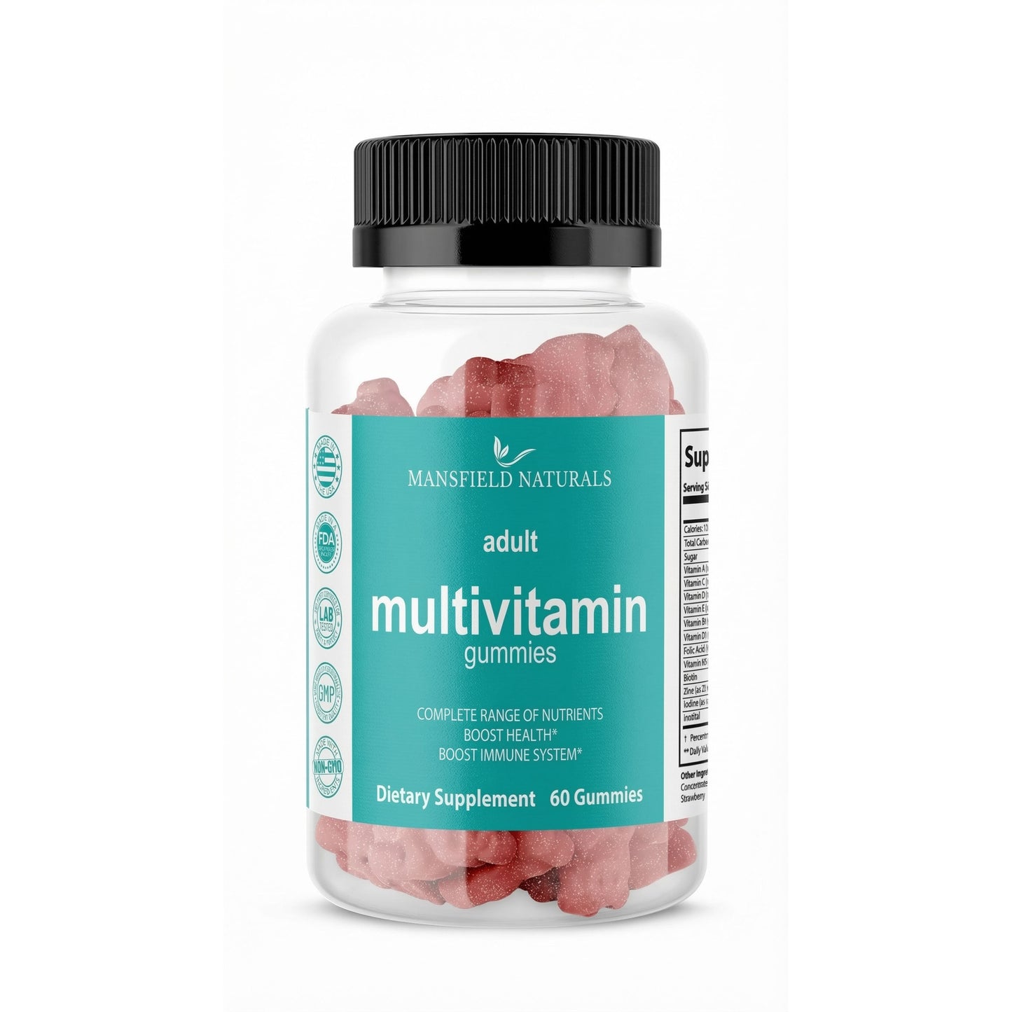 Adult Multivitamin Gummies  Daily Vitamins A, C, D, E, B12, Zinc & More  Immune & Energy Support  Natural Fruit Flavor  60 Count