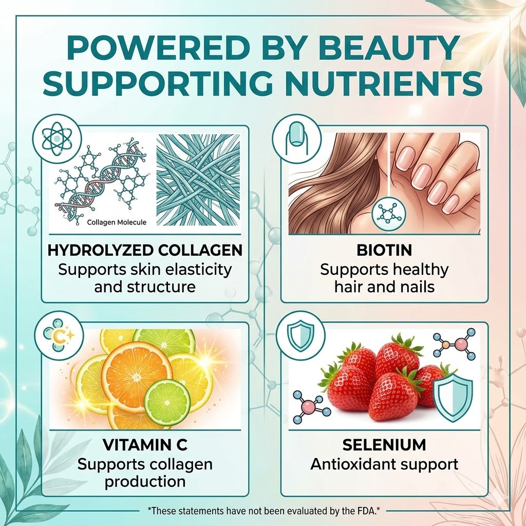 Collagen Gummies – Skin, Hair, Nail & Joint Support – Hydrolyzed Collagen Type I & III – Biotin + Vitamin C – 60 Gummies – Non-GMO, Gluten-Free – Pack of 1